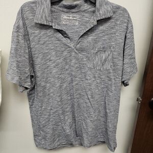 Eddie Bauer Heathered Gray Polo Shirt
